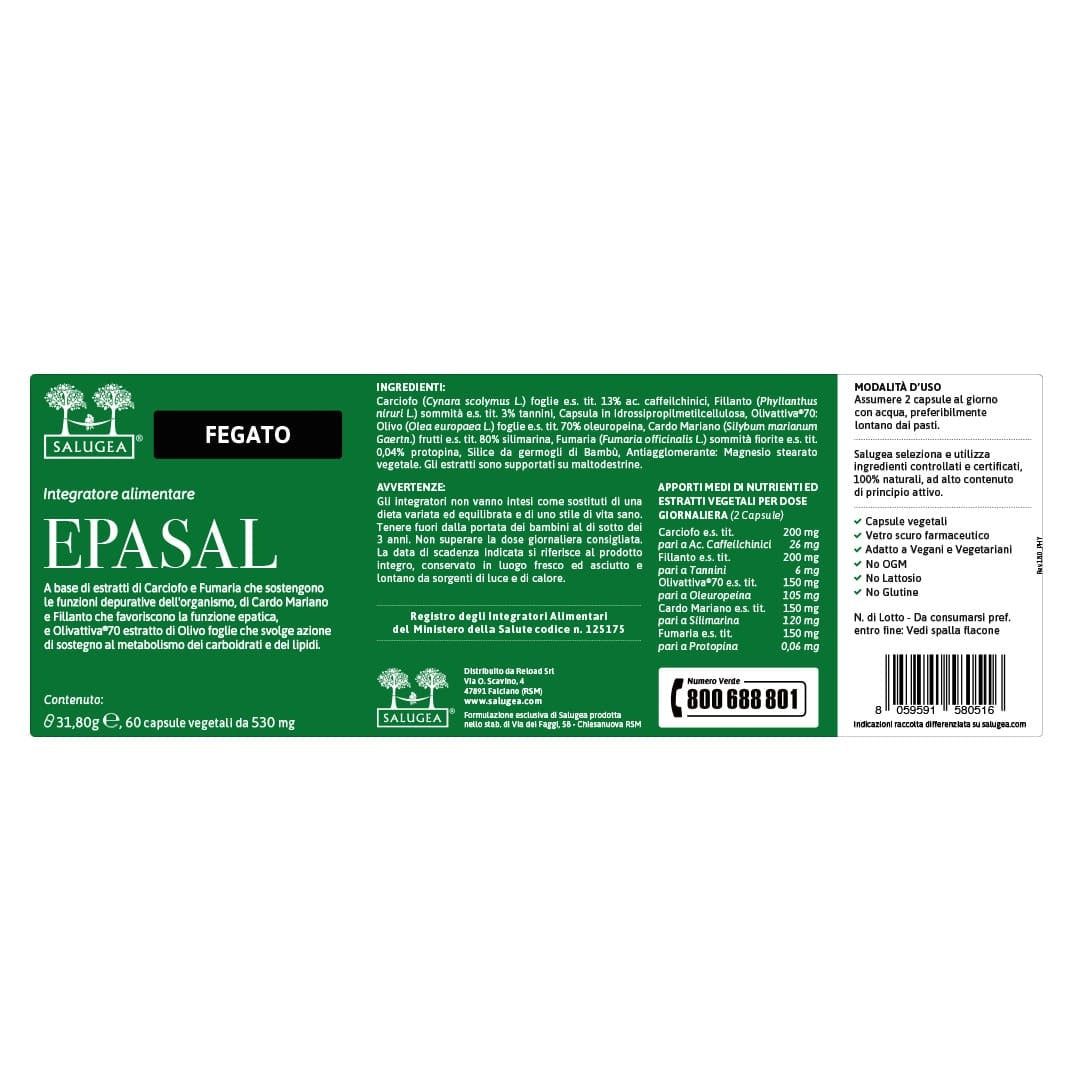 label of Epasal Salugea, the liver detox supplement