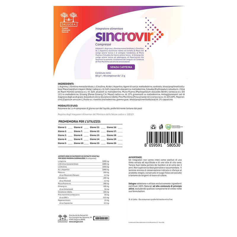 etichetta di Sincrovir compresse