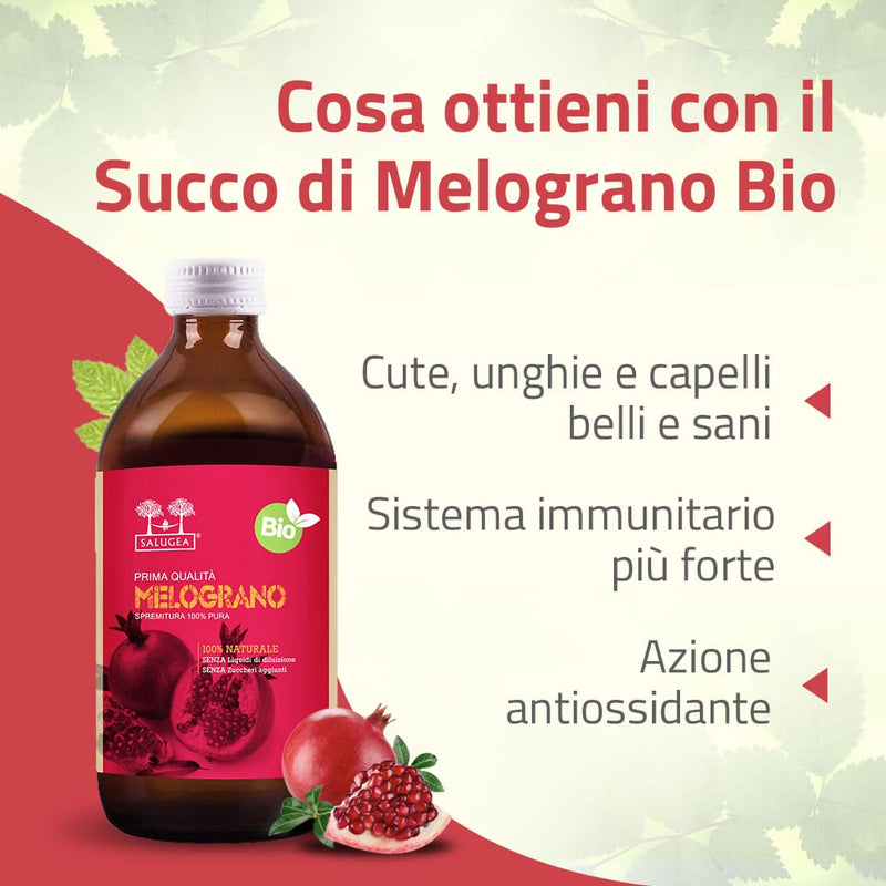 benefici del Succo di Melograno Biologico Salugea