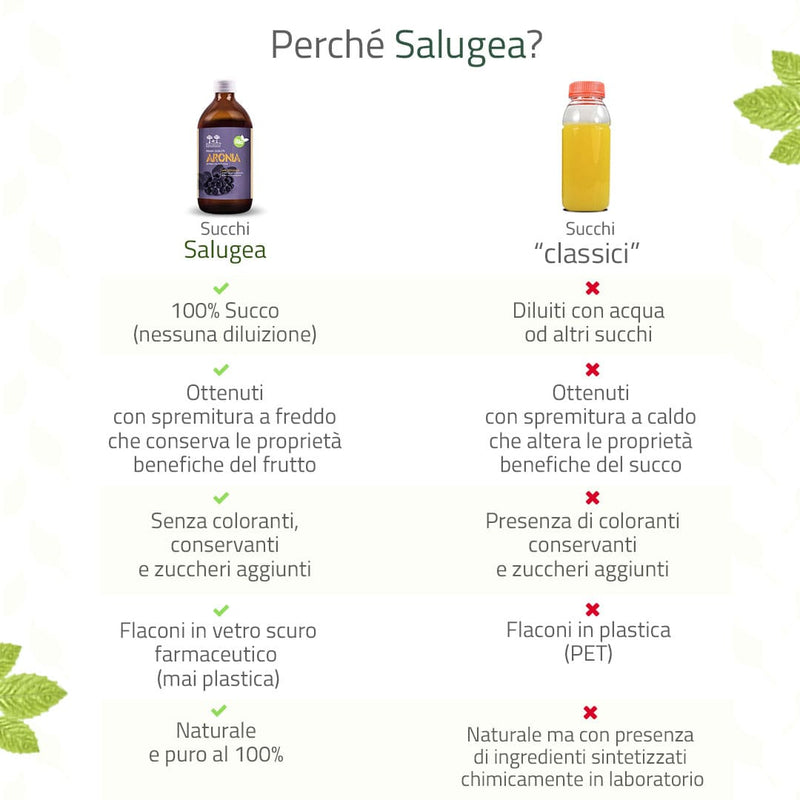 Succo di Aronia Bio Salugea dettagli tecnici