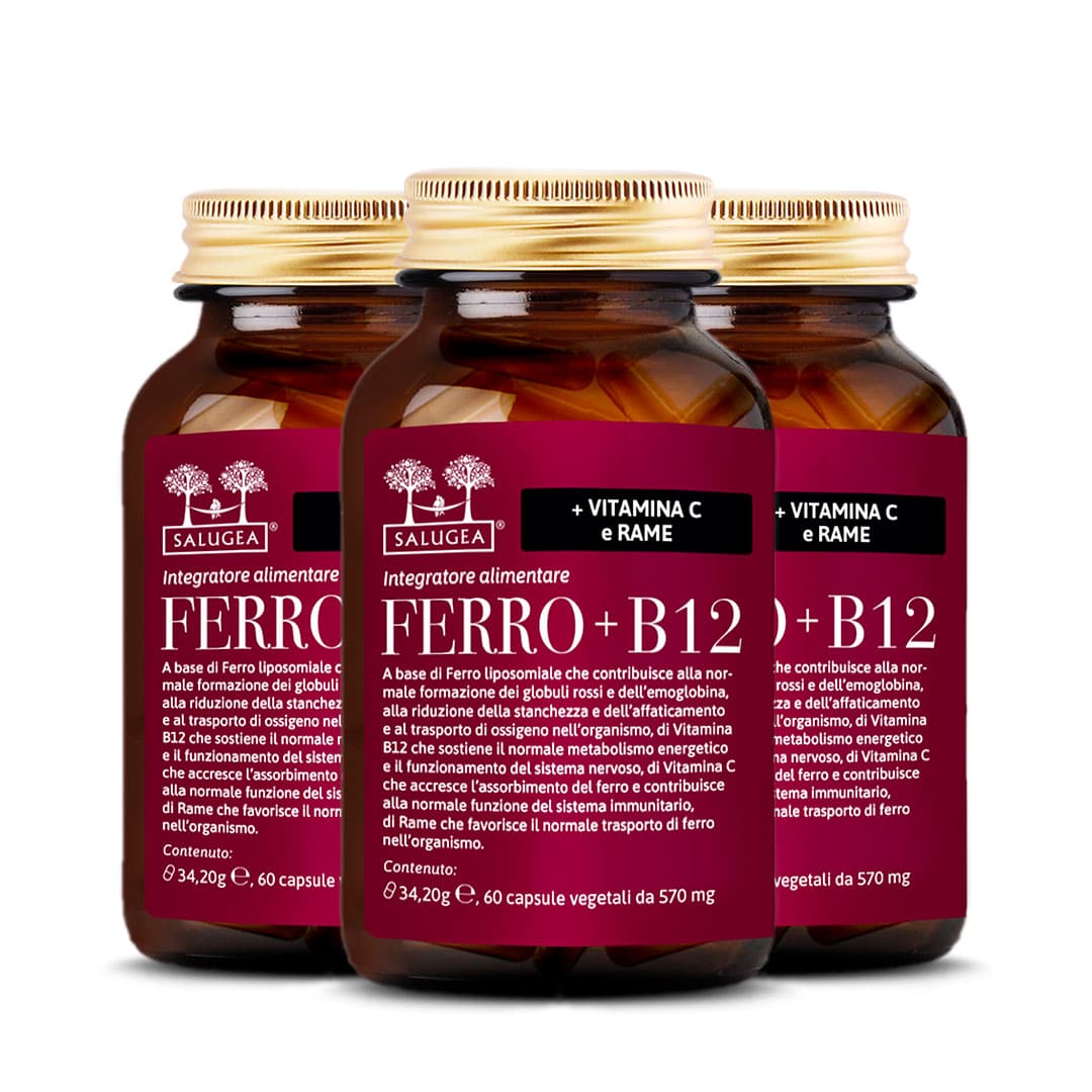 3 confezioni dell'integratore Ferro + B12 Salugea