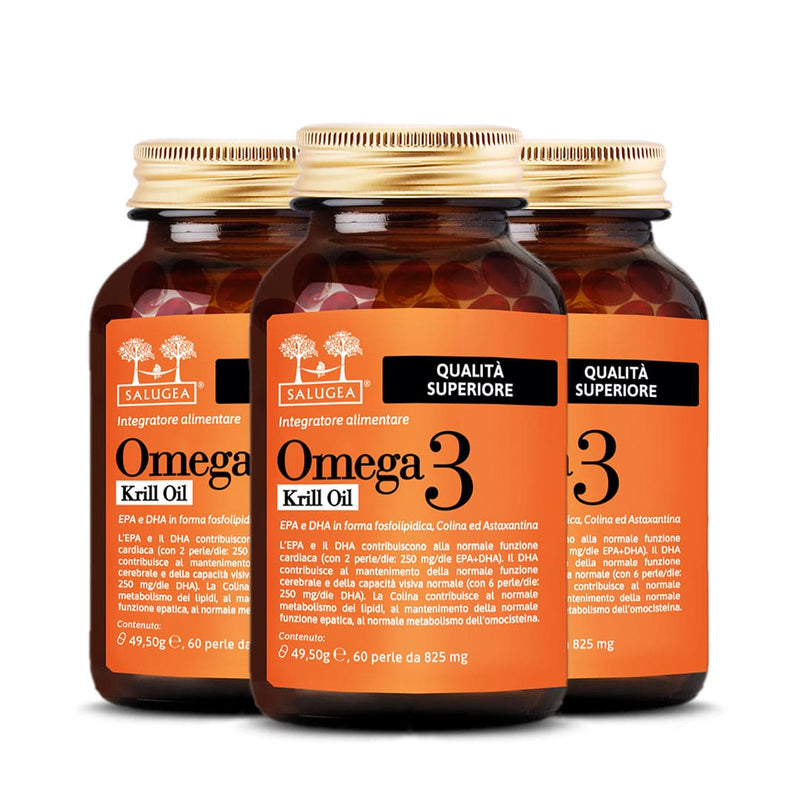numero 3 confezioni di Omega 3 Krill Oil Salugea