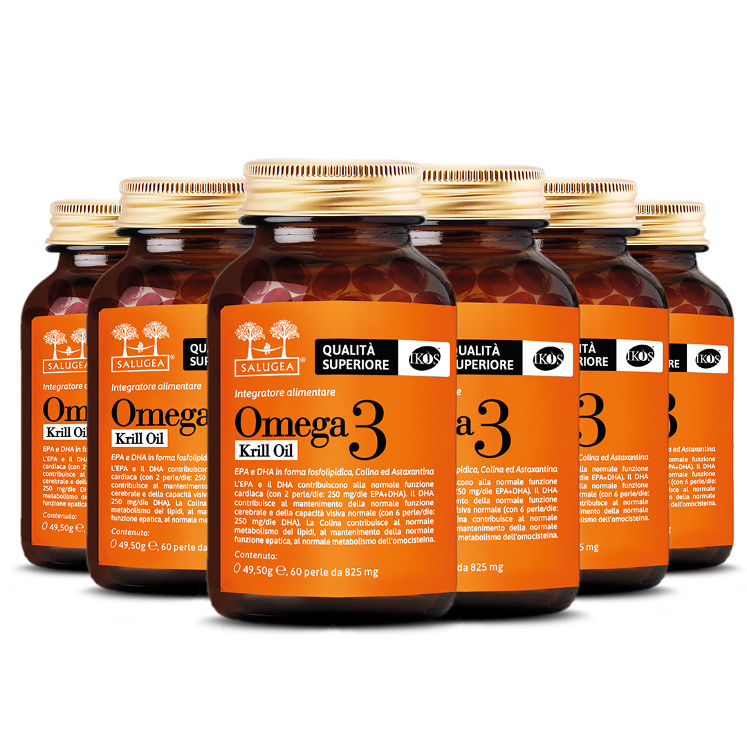 numero 6 confezioni di Omega 3 Krill Oil Salugea
