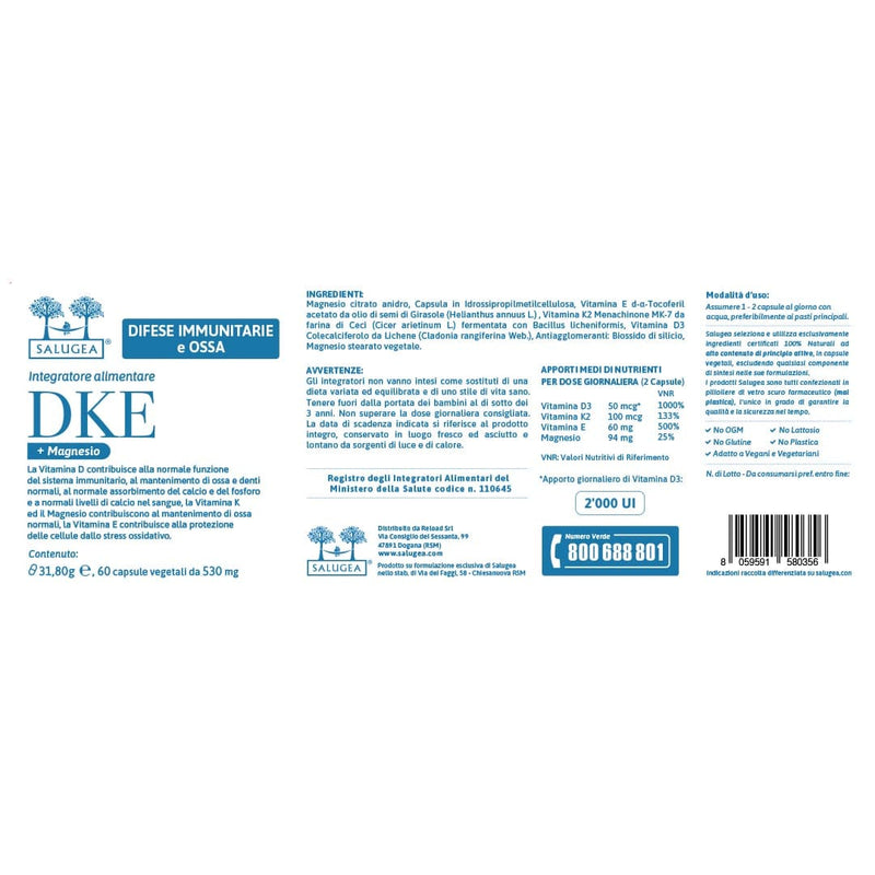 etichetta di DKE + Magnesio Salugea