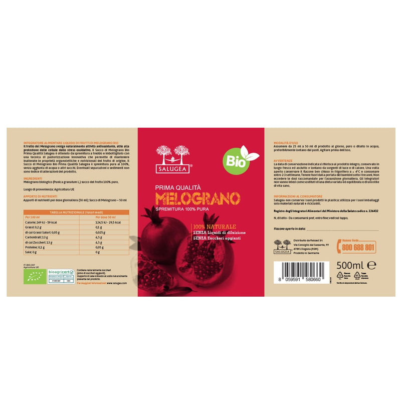 Succo di Melograno 100% (conf. da 6 Bott. 750ml) : : Alimentari e  cura della casa