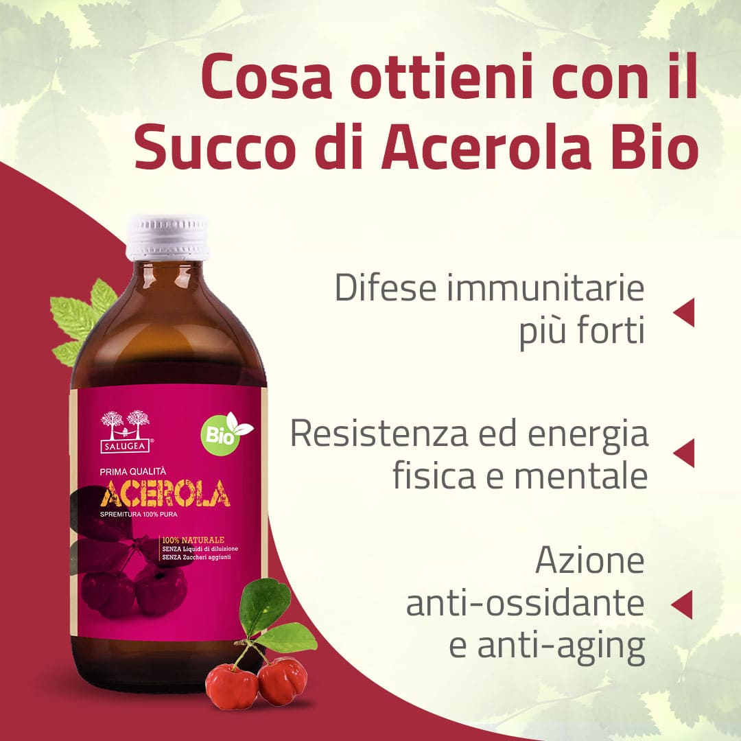 benefici del succo di acerola Salugea
